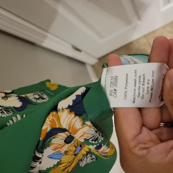 Uncle Frank Bohemian Boho Whimiscal Floral Green Peasant Dress. Size L - Picture 9 of 9